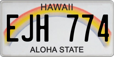 HI license plate EJH774