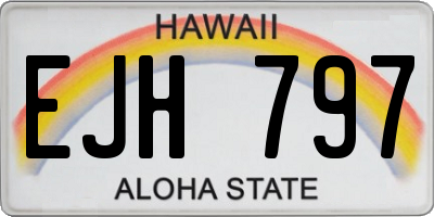 HI license plate EJH797