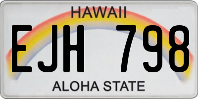 HI license plate EJH798