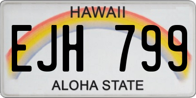 HI license plate EJH799