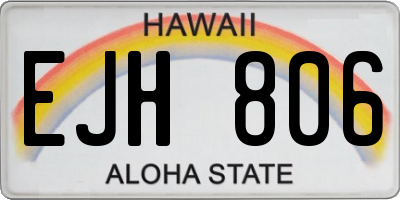 HI license plate EJH806