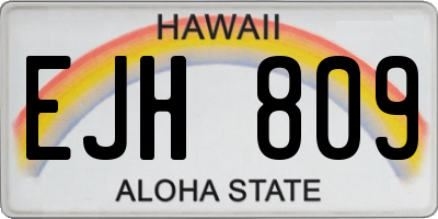 HI license plate EJH809