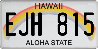 HI license plate EJH815
