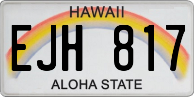 HI license plate EJH817