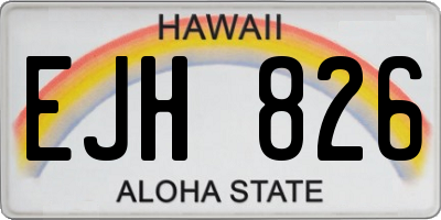 HI license plate EJH826