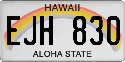 HI license plate EJH830