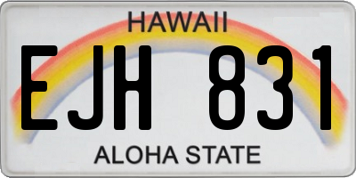 HI license plate EJH831