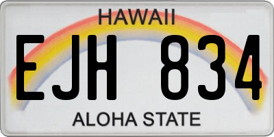 HI license plate EJH834