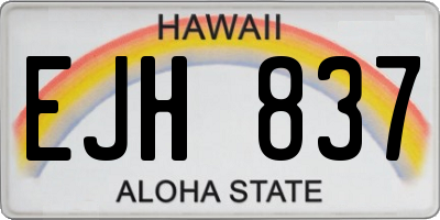 HI license plate EJH837