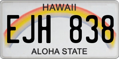 HI license plate EJH838