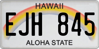 HI license plate EJH845