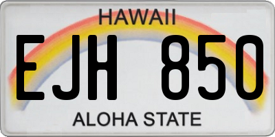 HI license plate EJH850