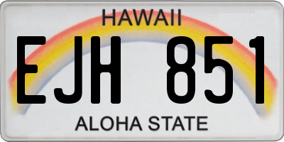 HI license plate EJH851