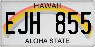 HI license plate EJH855