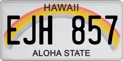HI license plate EJH857
