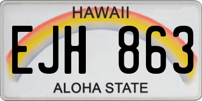 HI license plate EJH863
