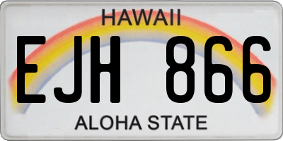 HI license plate EJH866