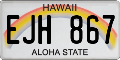 HI license plate EJH867