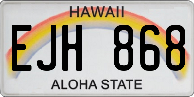 HI license plate EJH868