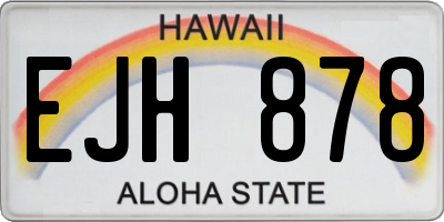 HI license plate EJH878