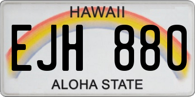 HI license plate EJH880