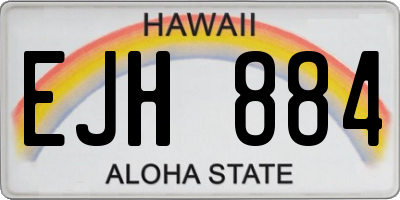 HI license plate EJH884