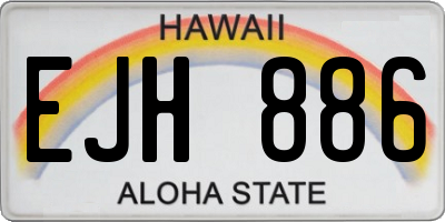 HI license plate EJH886