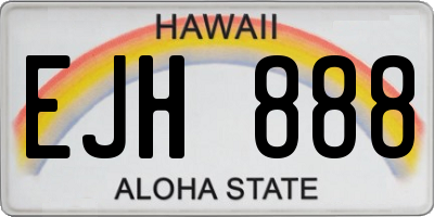 HI license plate EJH888