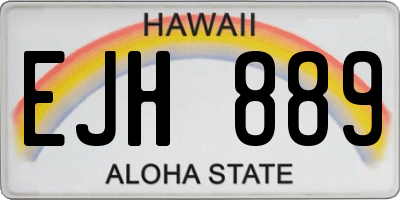 HI license plate EJH889