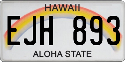 HI license plate EJH893