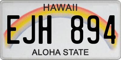 HI license plate EJH894