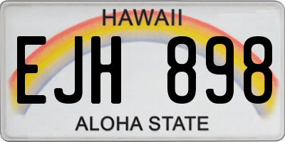HI license plate EJH898