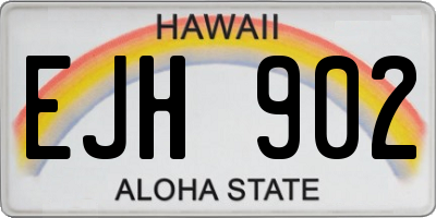 HI license plate EJH902