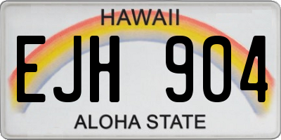 HI license plate EJH904