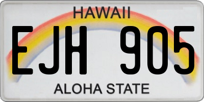 HI license plate EJH905