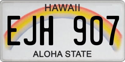 HI license plate EJH907