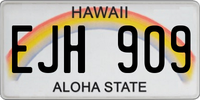 HI license plate EJH909