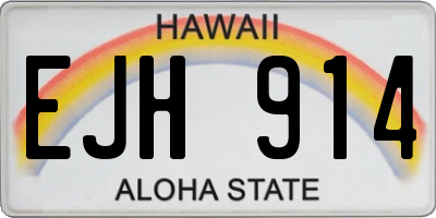 HI license plate EJH914