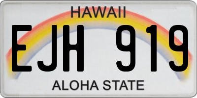 HI license plate EJH919