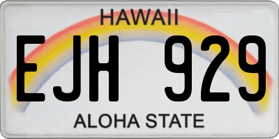 HI license plate EJH929