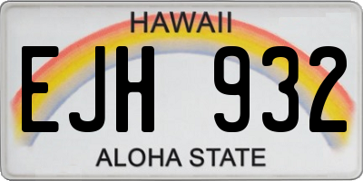 HI license plate EJH932