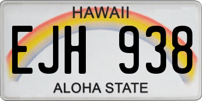 HI license plate EJH938