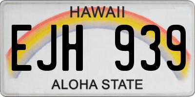 HI license plate EJH939