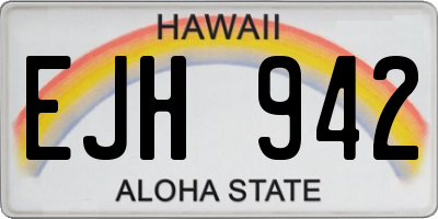 HI license plate EJH942