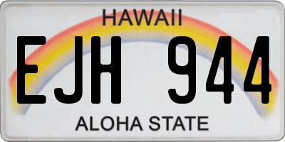 HI license plate EJH944