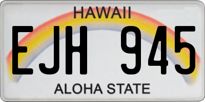 HI license plate EJH945