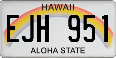 HI license plate EJH951