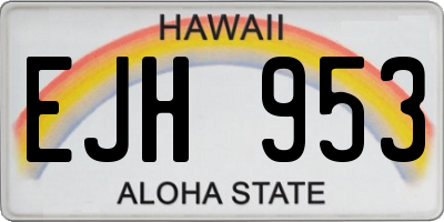 HI license plate EJH953