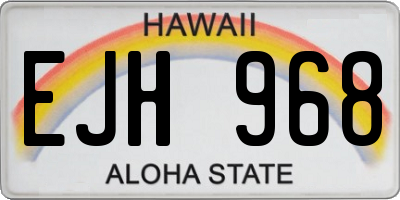 HI license plate EJH968