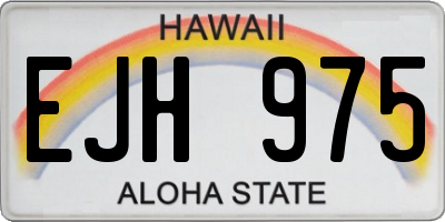 HI license plate EJH975
